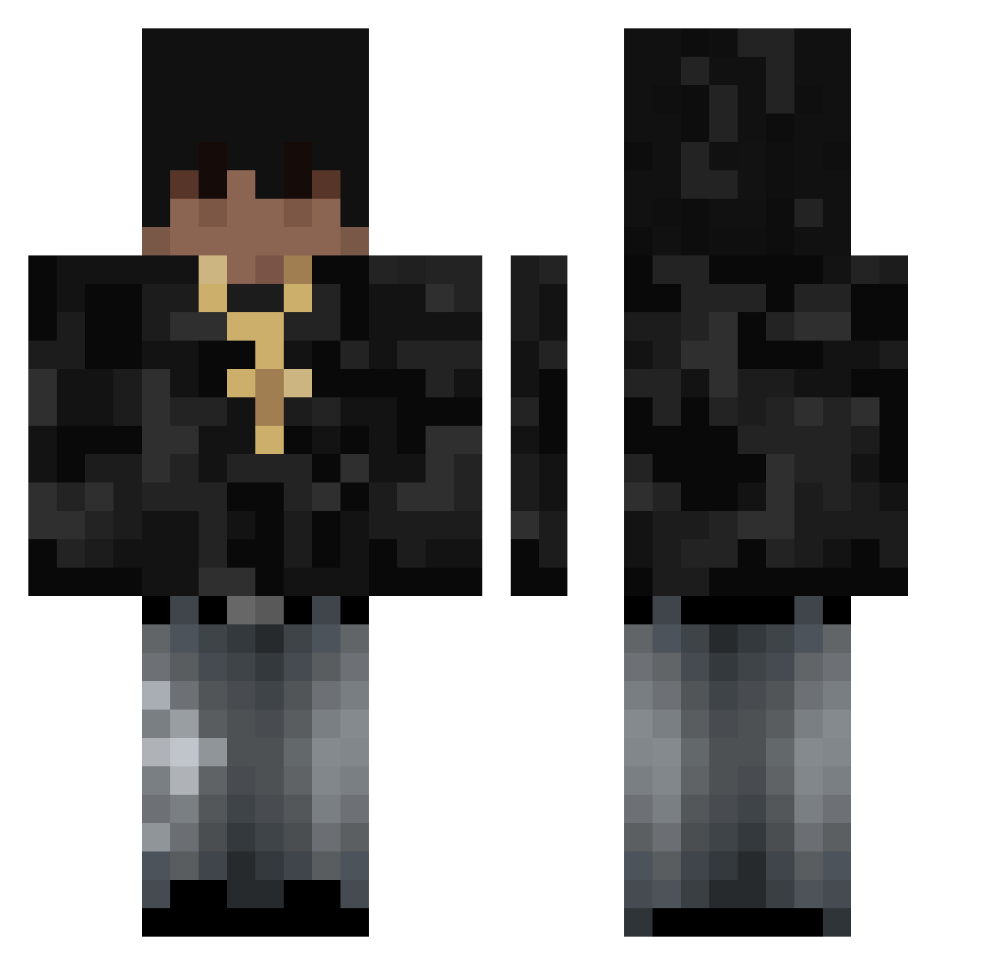 Valox_fr Minecraft skin, front and back view