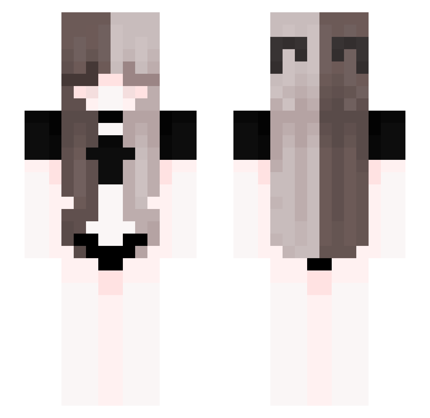 TuRuaMa Minecraft skin, front and back view
