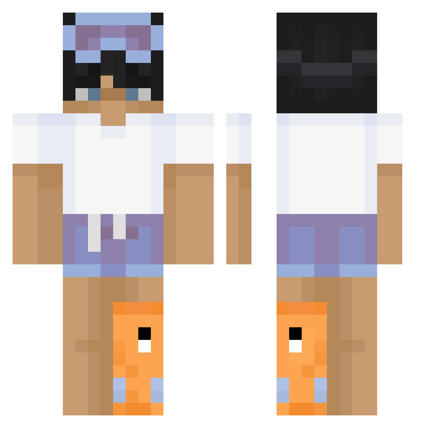 ItzzKush Minecraft skin, front and back view