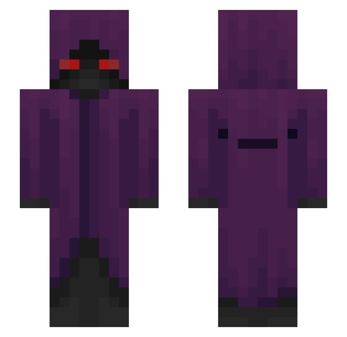 RedFoxLightning Minecraft skin, front and back view