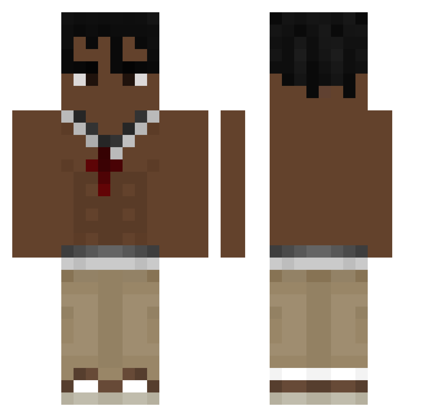 TraviiisScottt Minecraft skin, front and back view