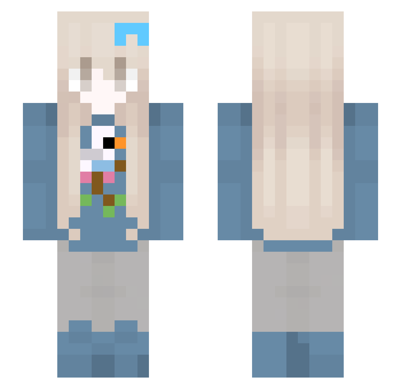SaLiH2416 Minecraft skin, front and back view