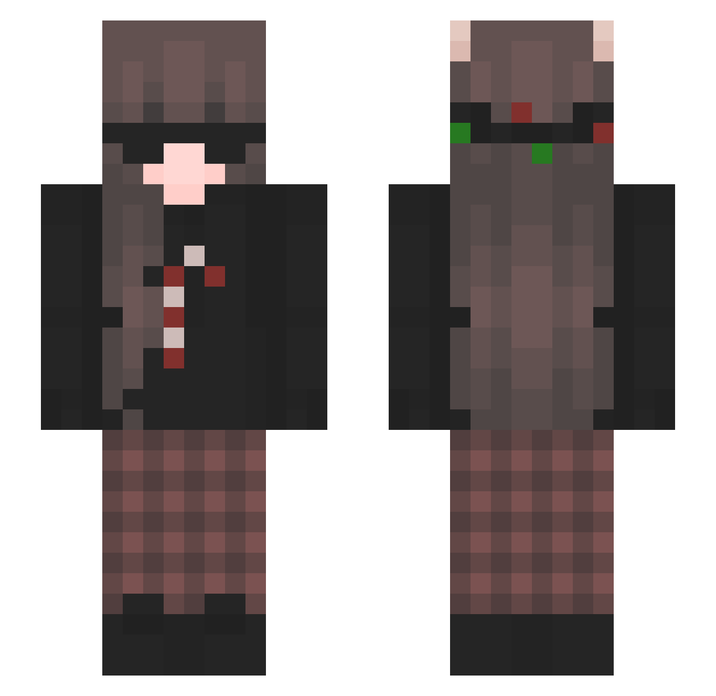 Dora_Uz Minecraft skin, front and back view