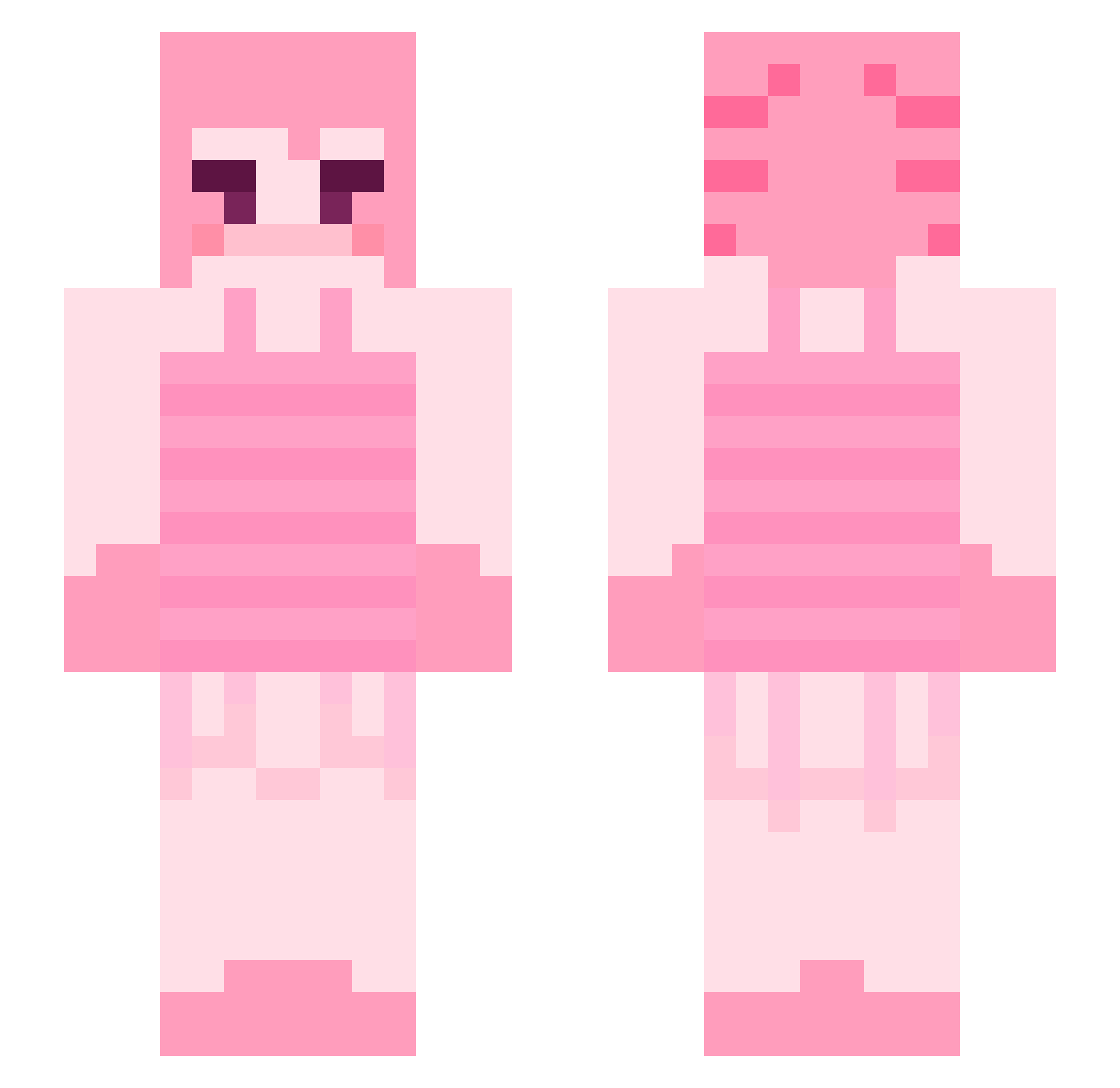 FrickTX Minecraft skin, front and back view