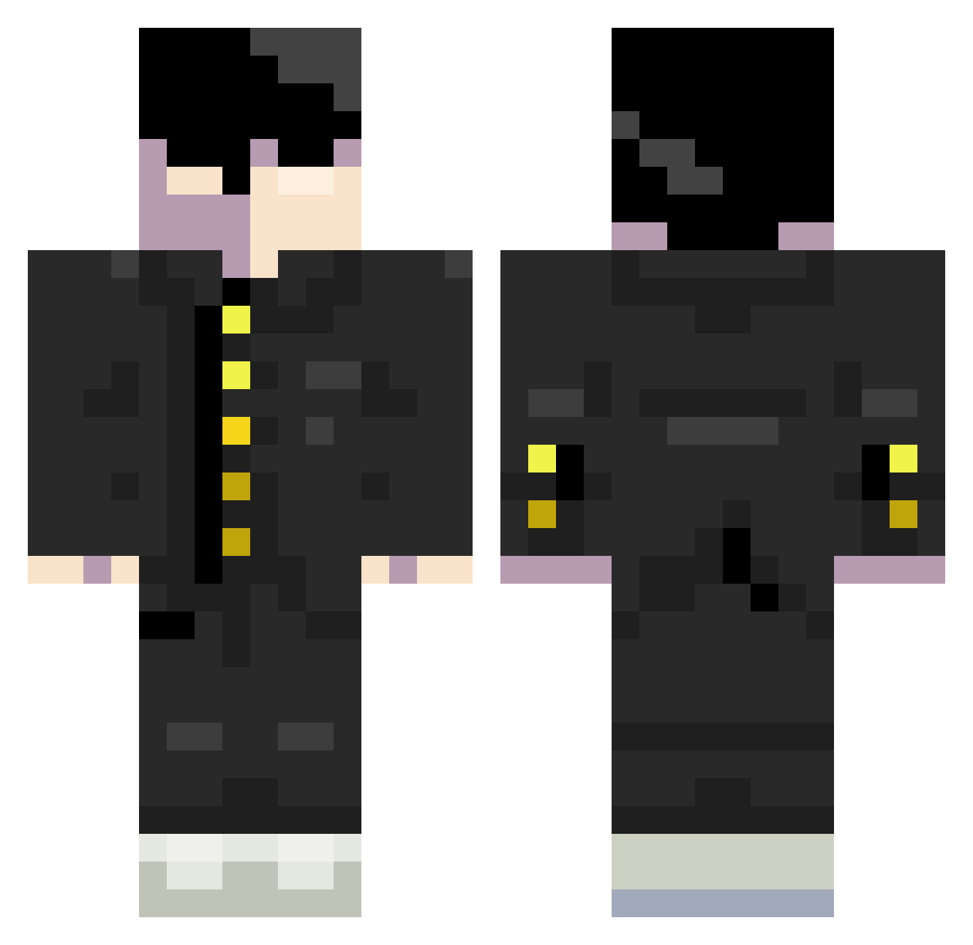 ShadowReck Minecraft skin, front and back view