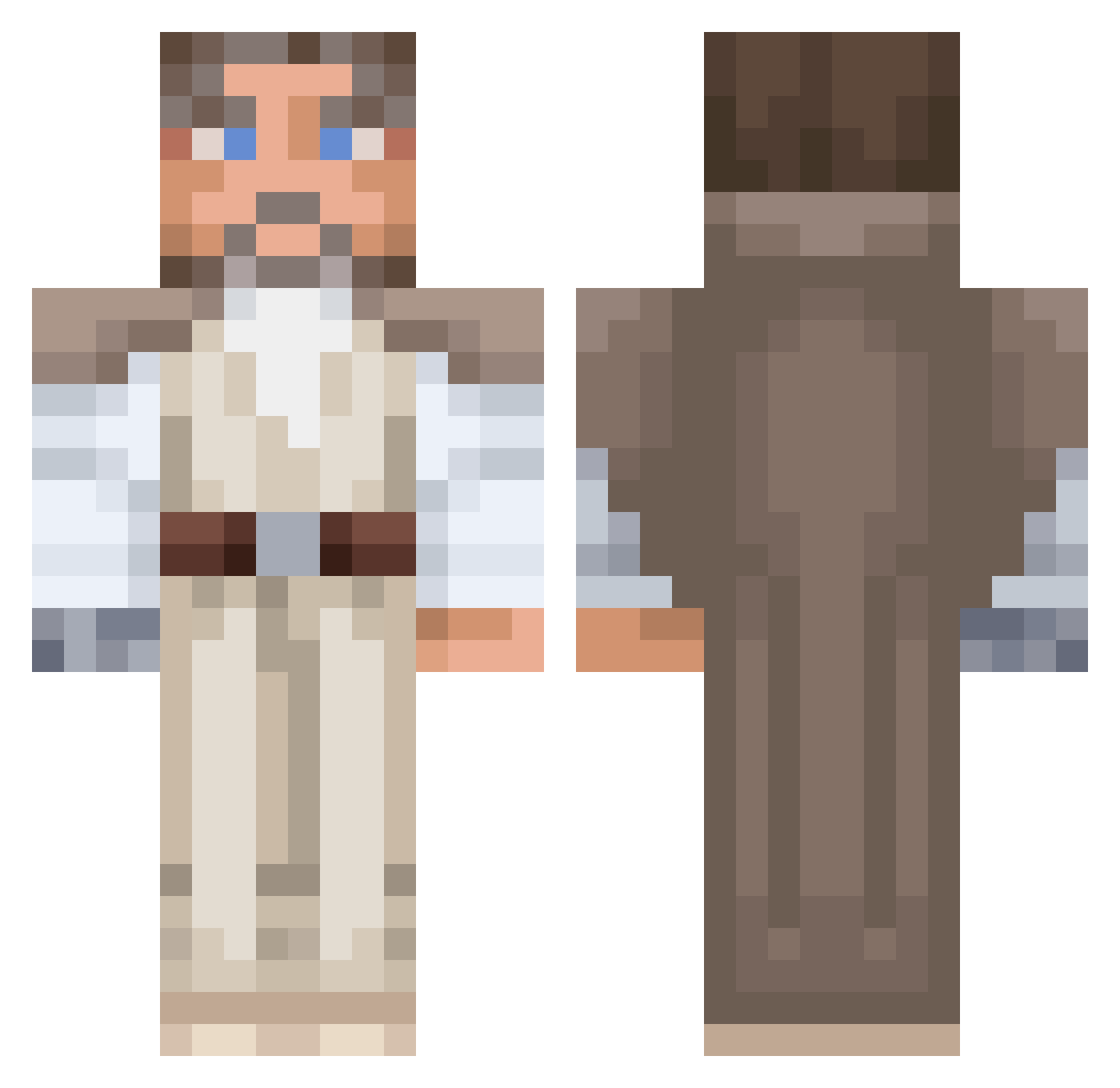 indisto Minecraft skin, front and back view