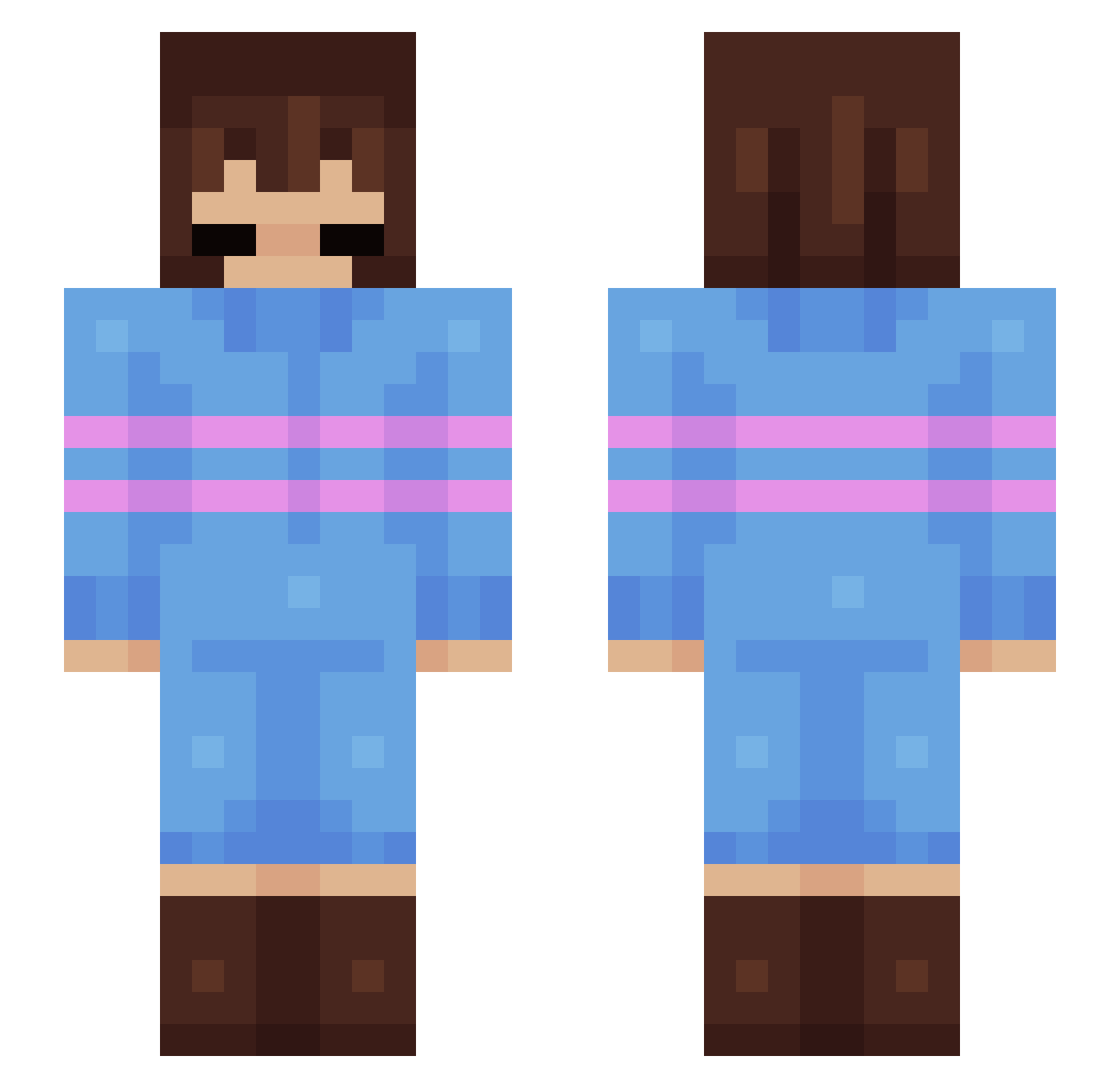 noterenm Minecraft skin, front and back view