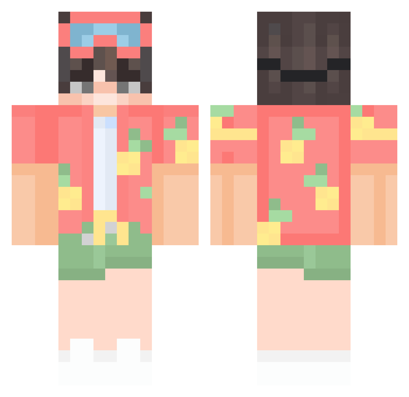 ItzMyrox Minecraft skin, front and back view