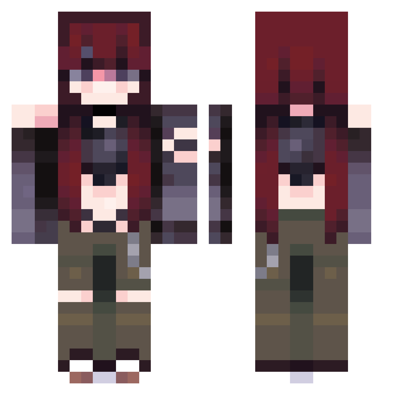 Valxiee Minecraft skin, front and back view