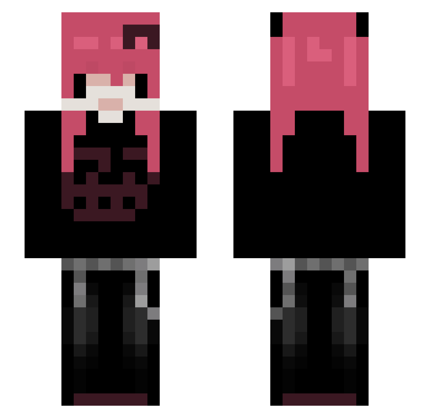 Arnelle Minecraft skin, front and back view