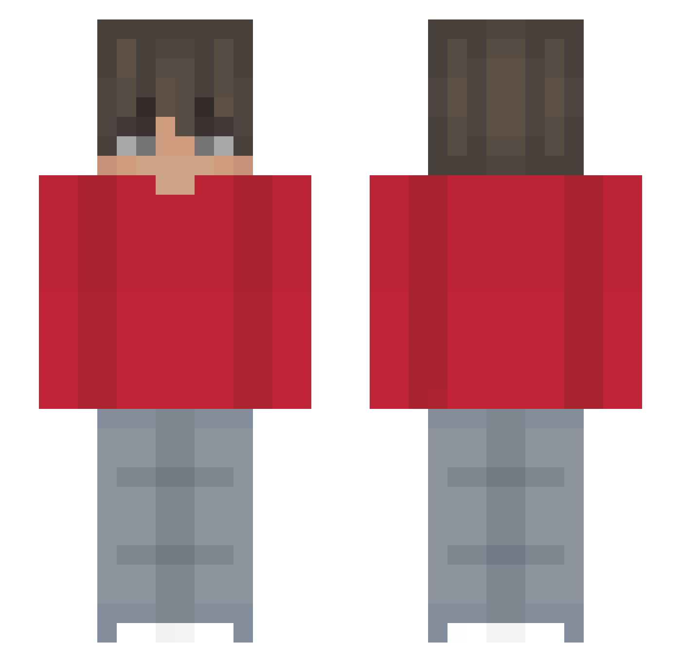 Veyrux Minecraft skin, front and back view