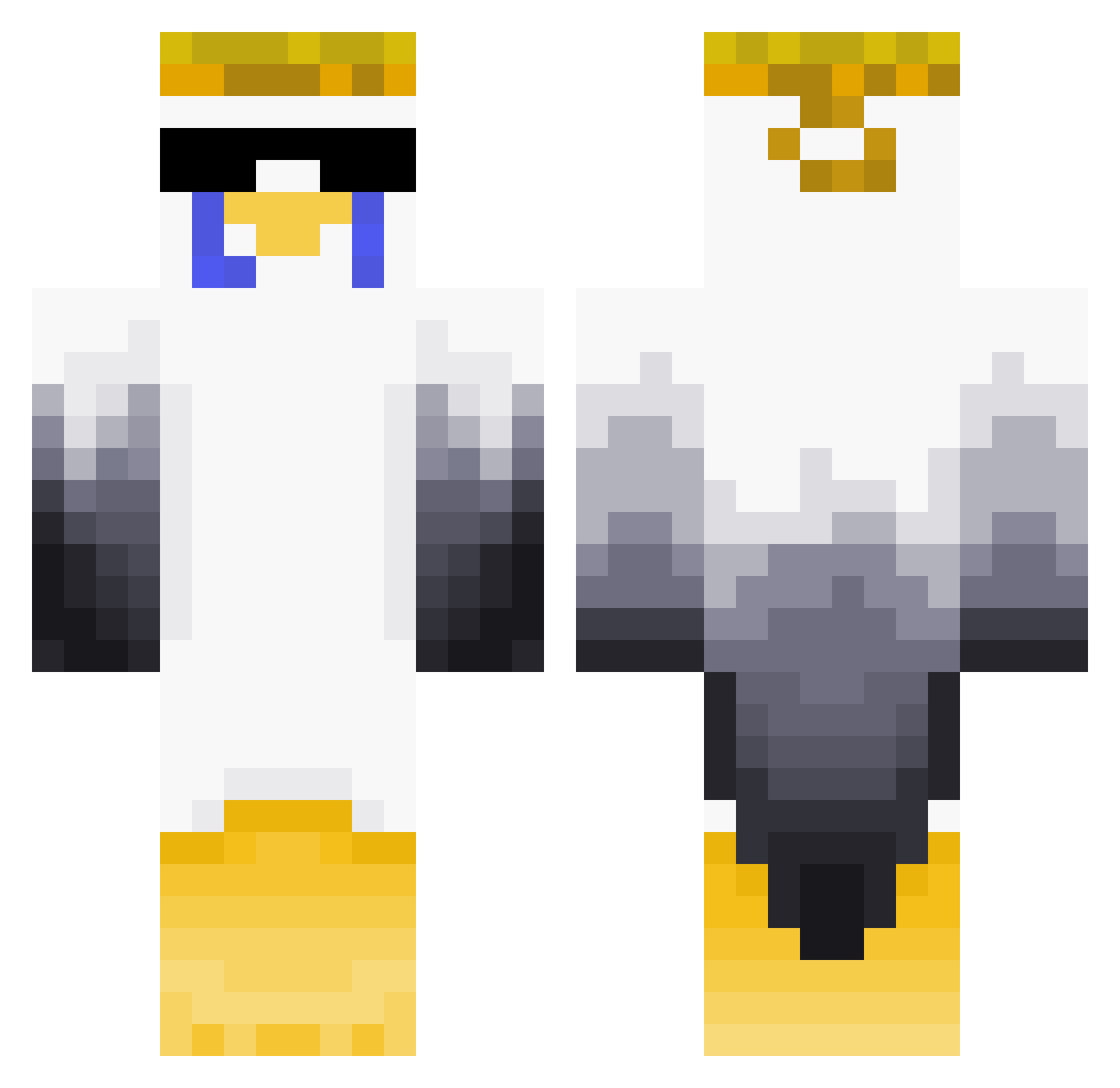 ZBfuelYT Minecraft skin, front and back view