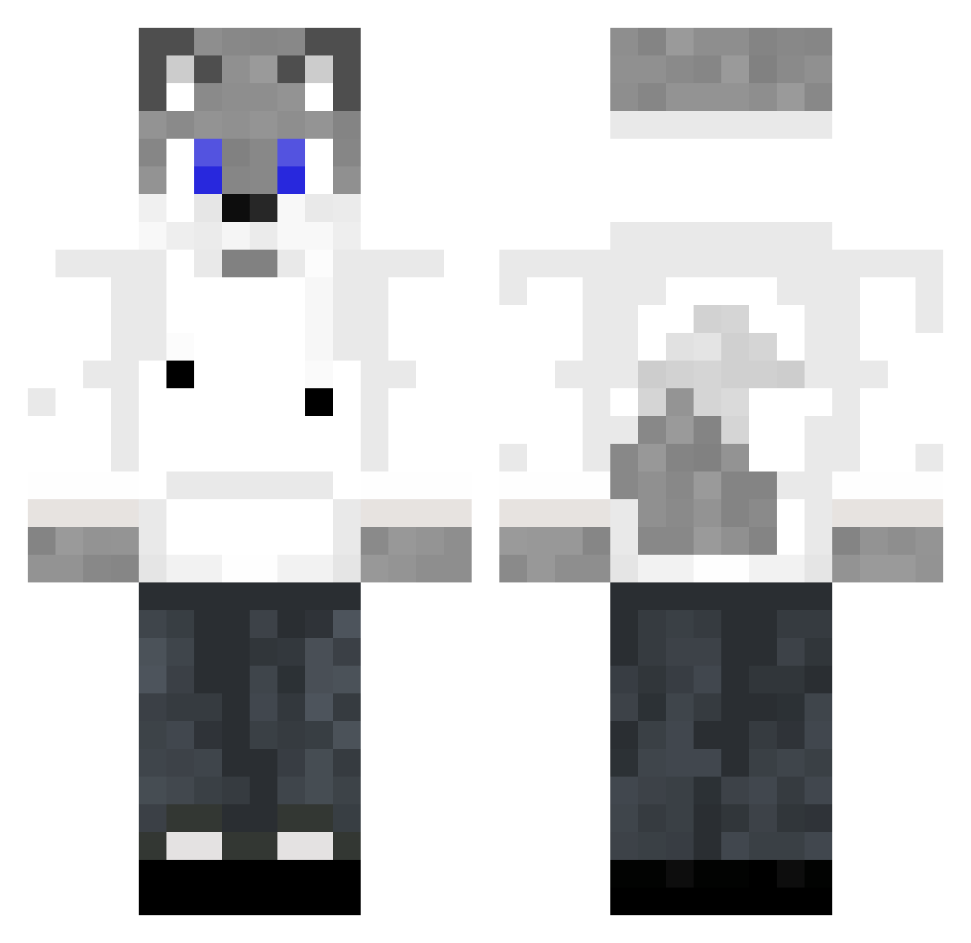 loup__blanc Minecraft skin, front and back view