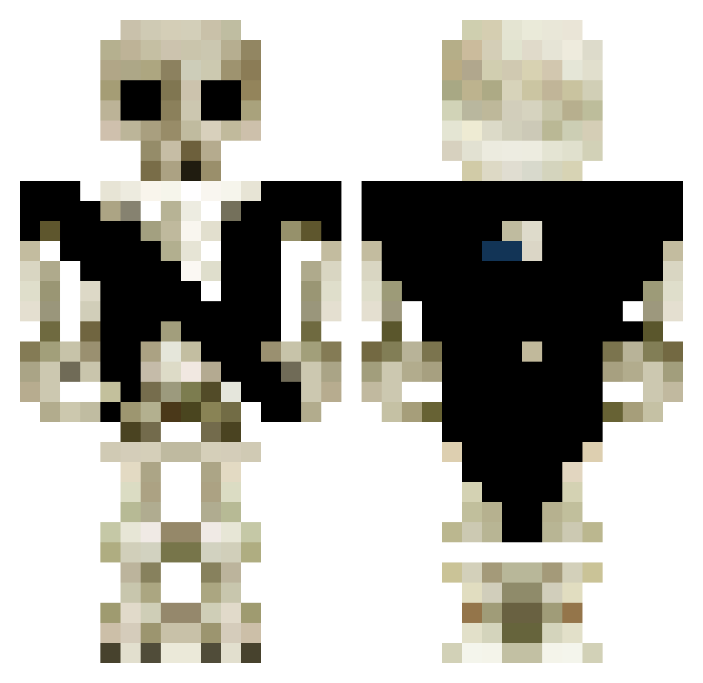 BadTimeMaster Minecraft skin, front and back view