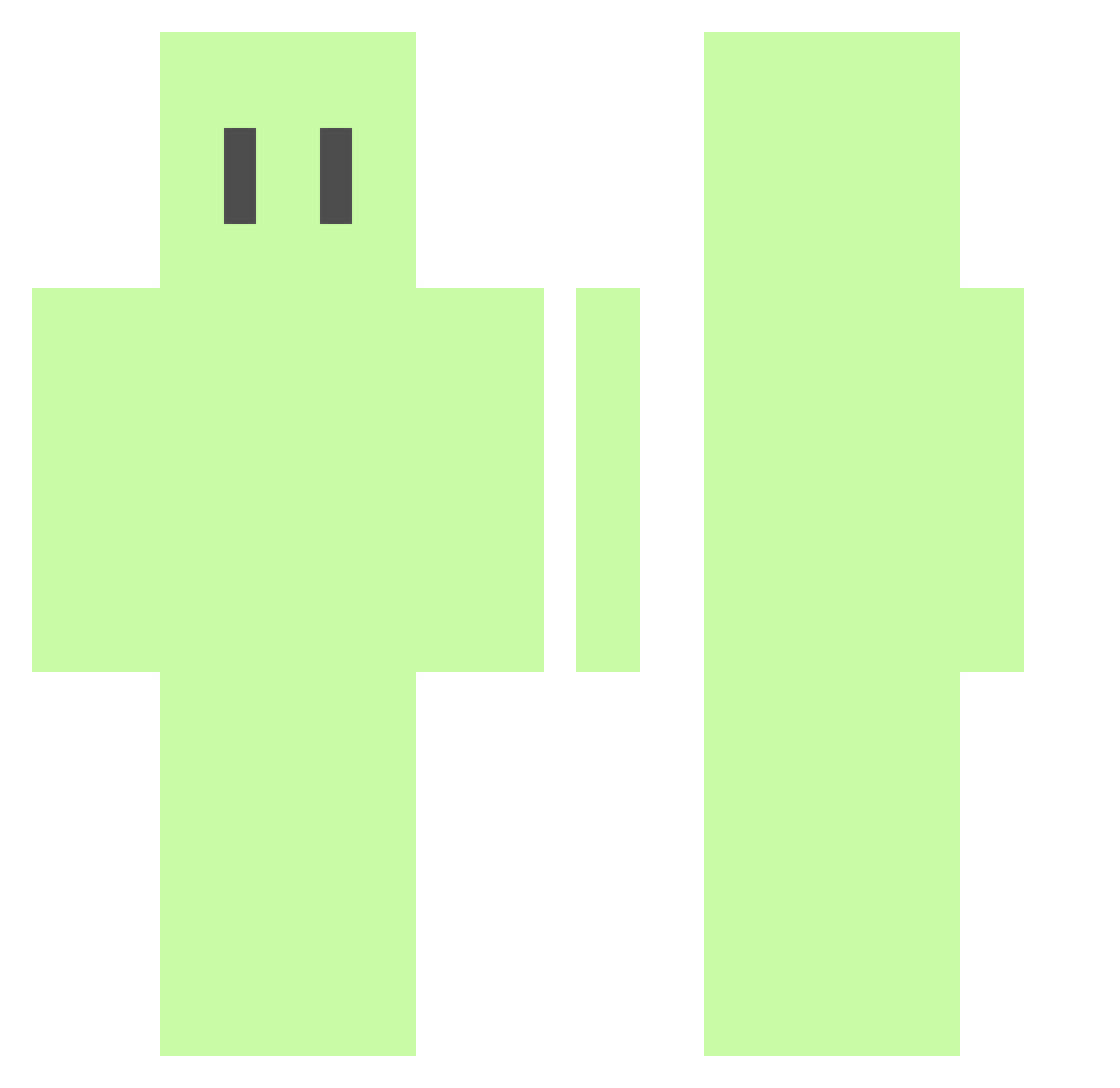 plusleft Minecraft skin, front and back view
