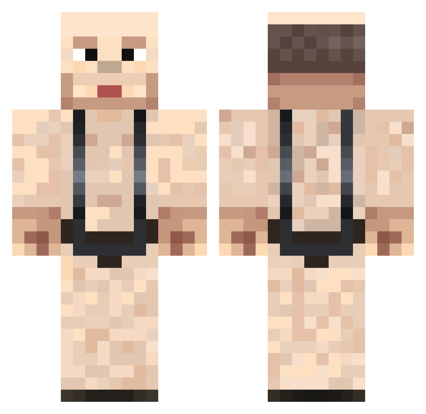 Greenier Minecraft skin, front and back view