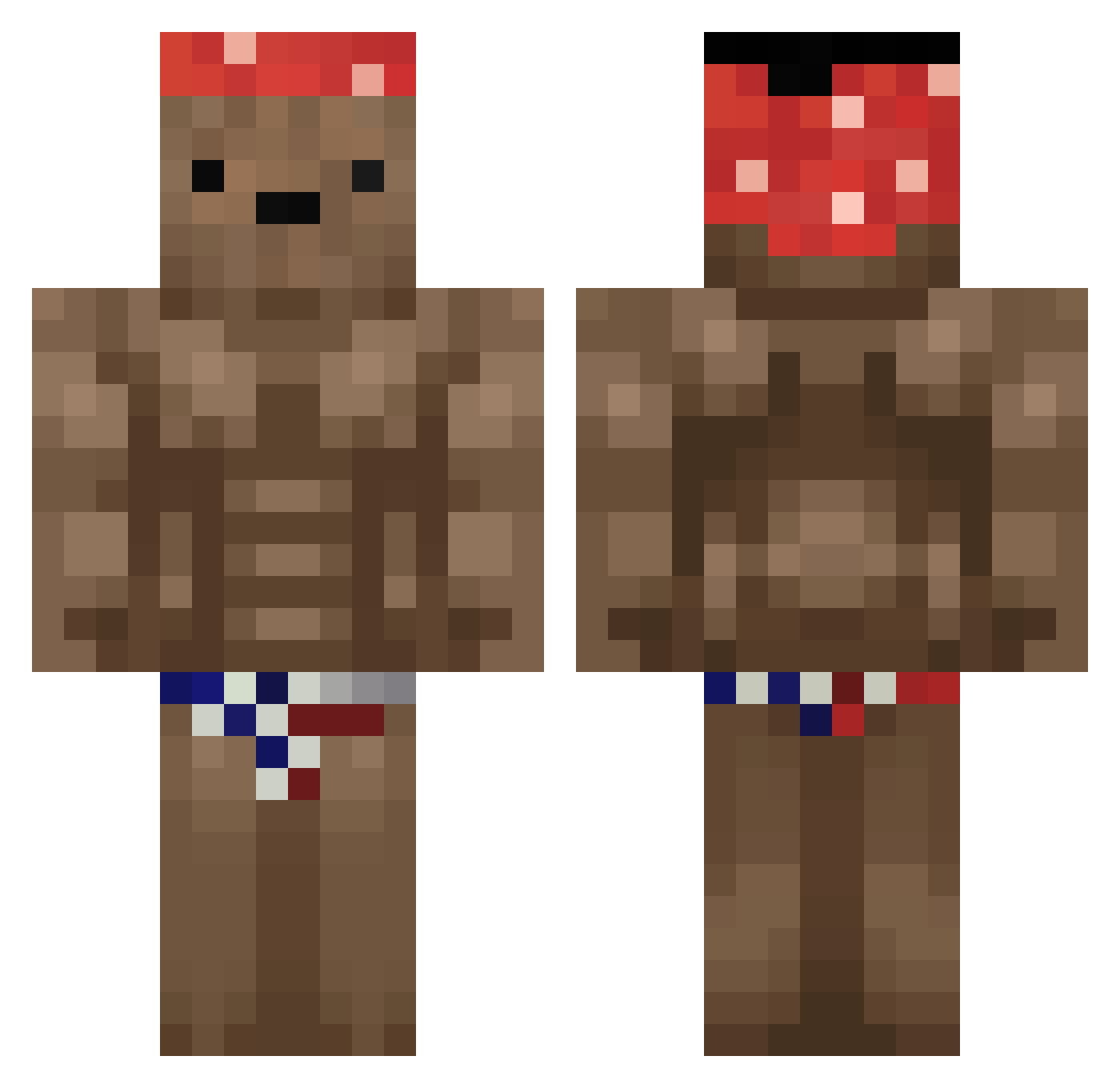 gilberta Minecraft skin, front and back view