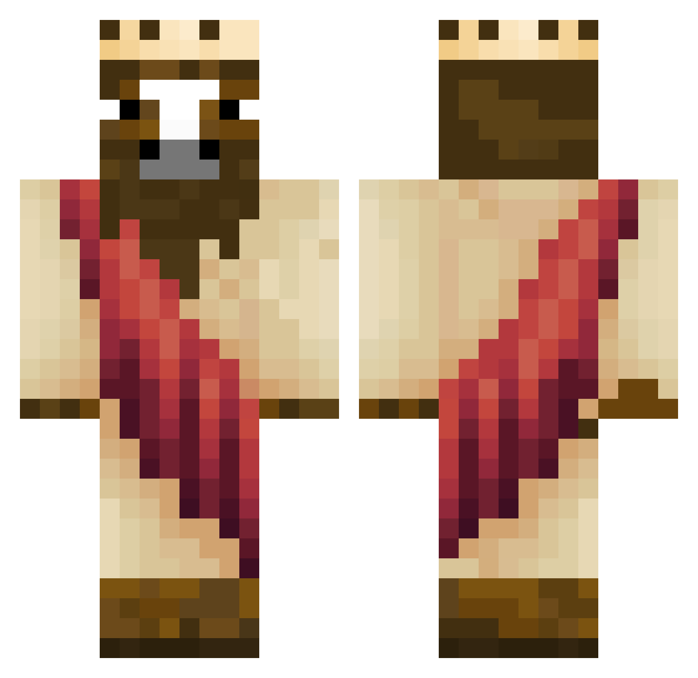 PeakBasilisk789 Minecraft skin, front and back view