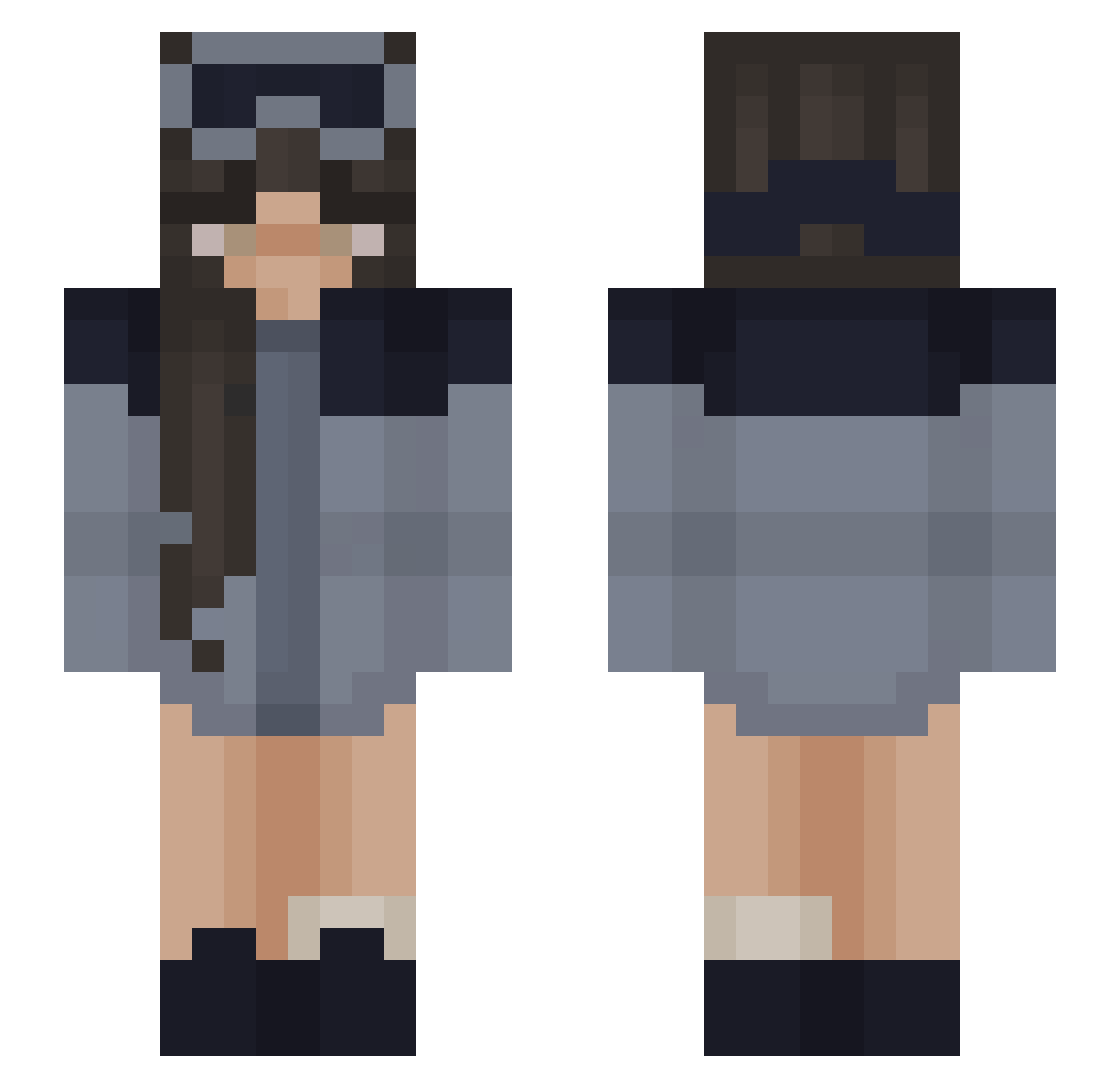Vanqoci Minecraft skin, front and back view