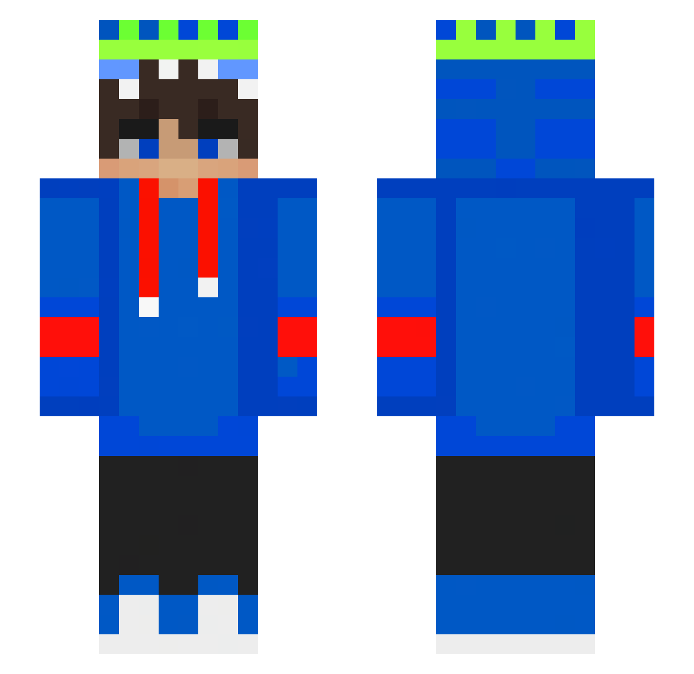 tastiqaa11YT Minecraft skin, front and back view