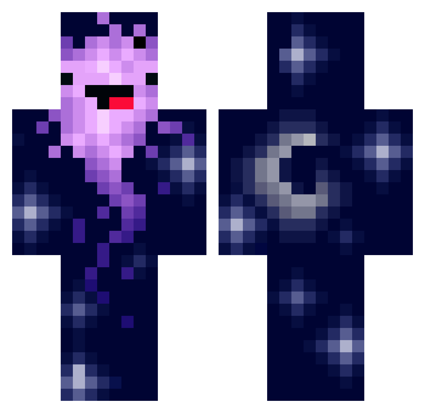 astromuffin22 Minecraft skin, front and back view