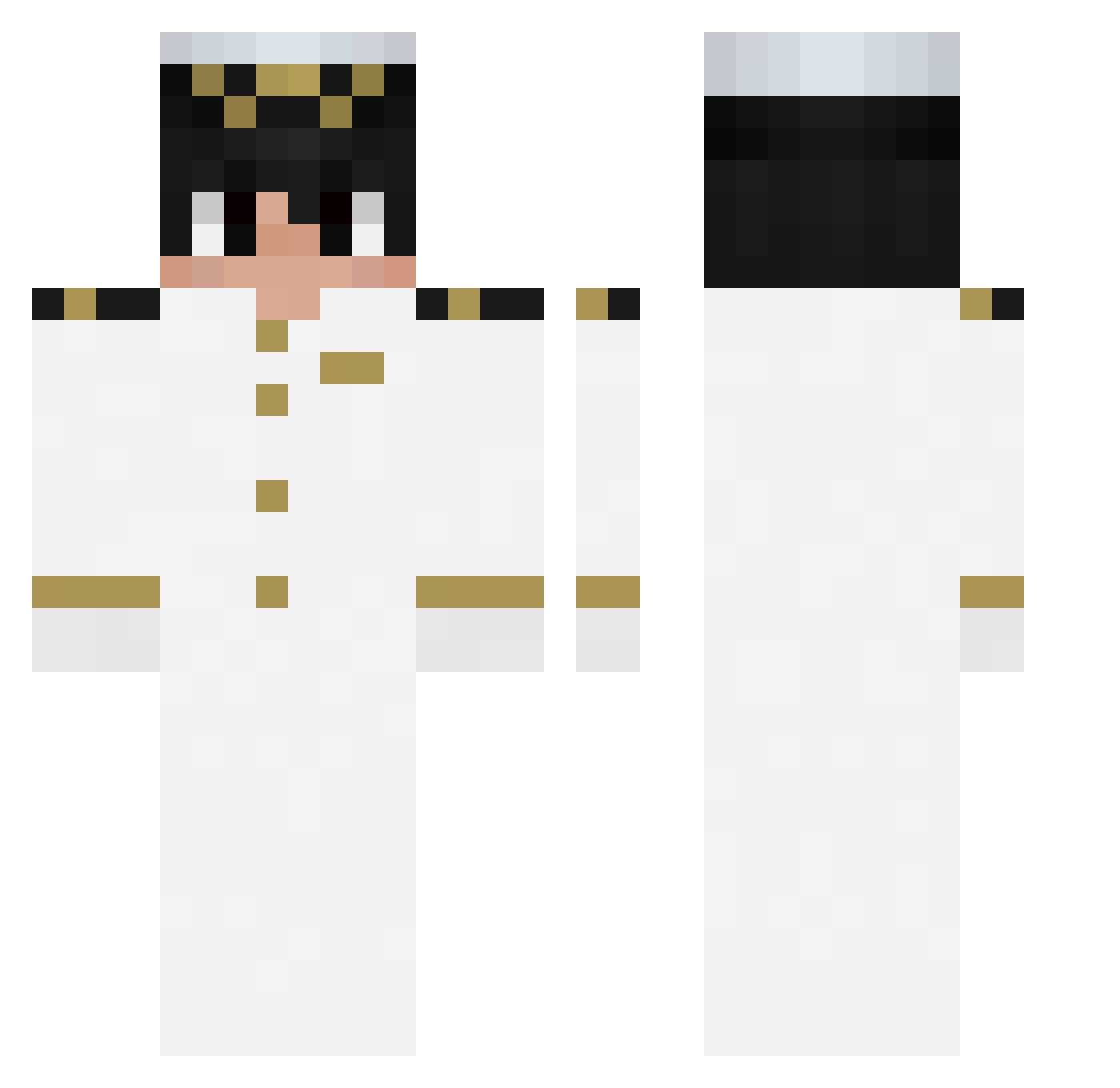 SirFlyingBoat Minecraft skin, front and back view
