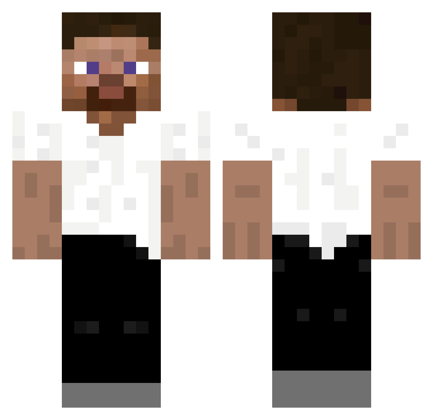Rudera Minecraft skin, front and back view