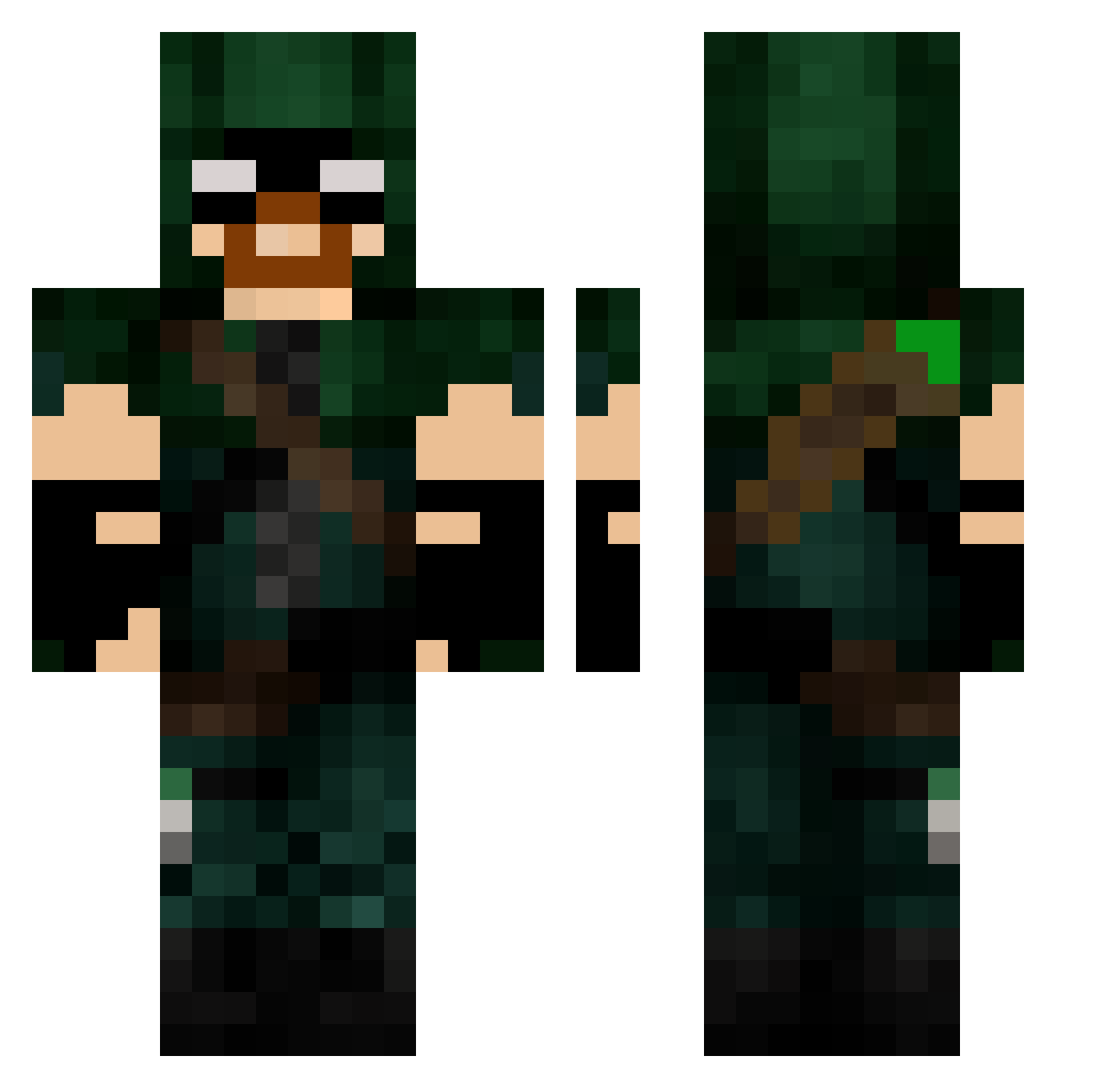 MucloPtcx Minecraft skin, front and back view
