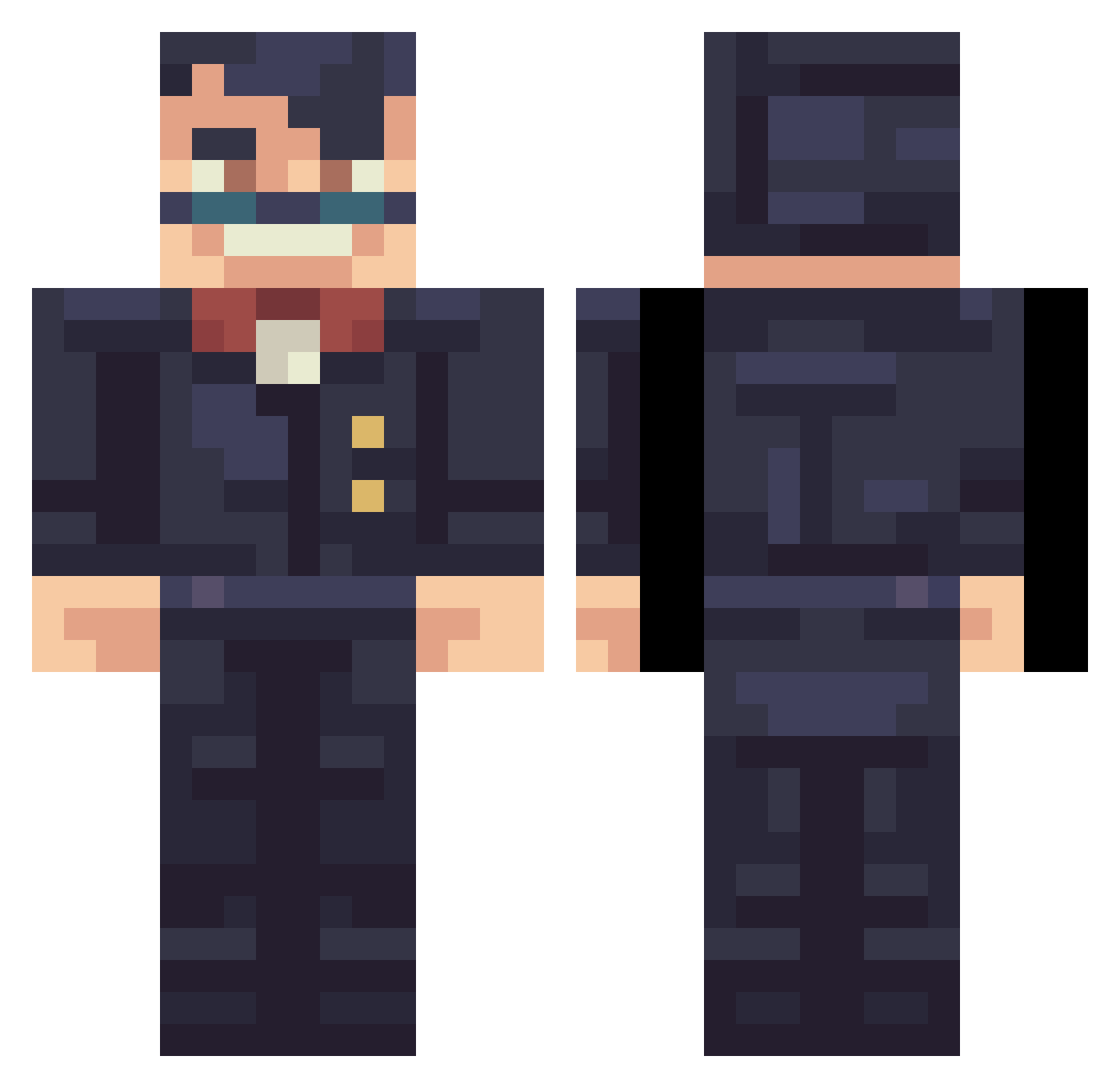 Fafayaa Minecraft skin, front and back view