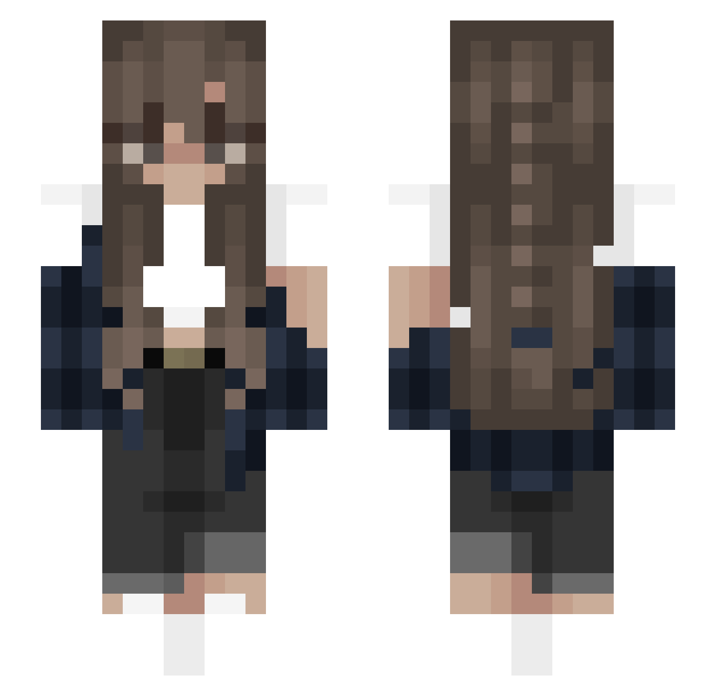 daynaplayzz Minecraft skin, front and back view