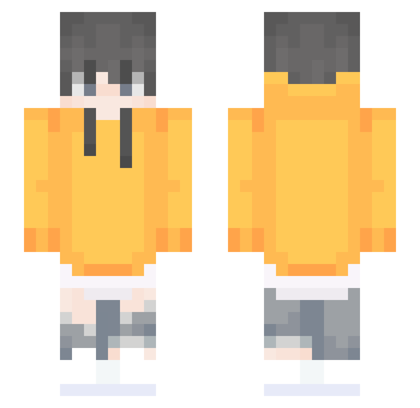 Shinotic Minecraft skin, front and back view