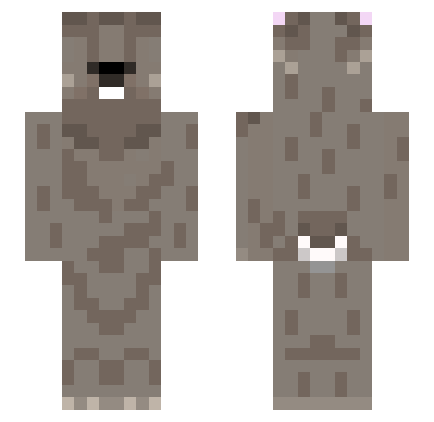 Yellowpineconeo Minecraft skin, front and back view