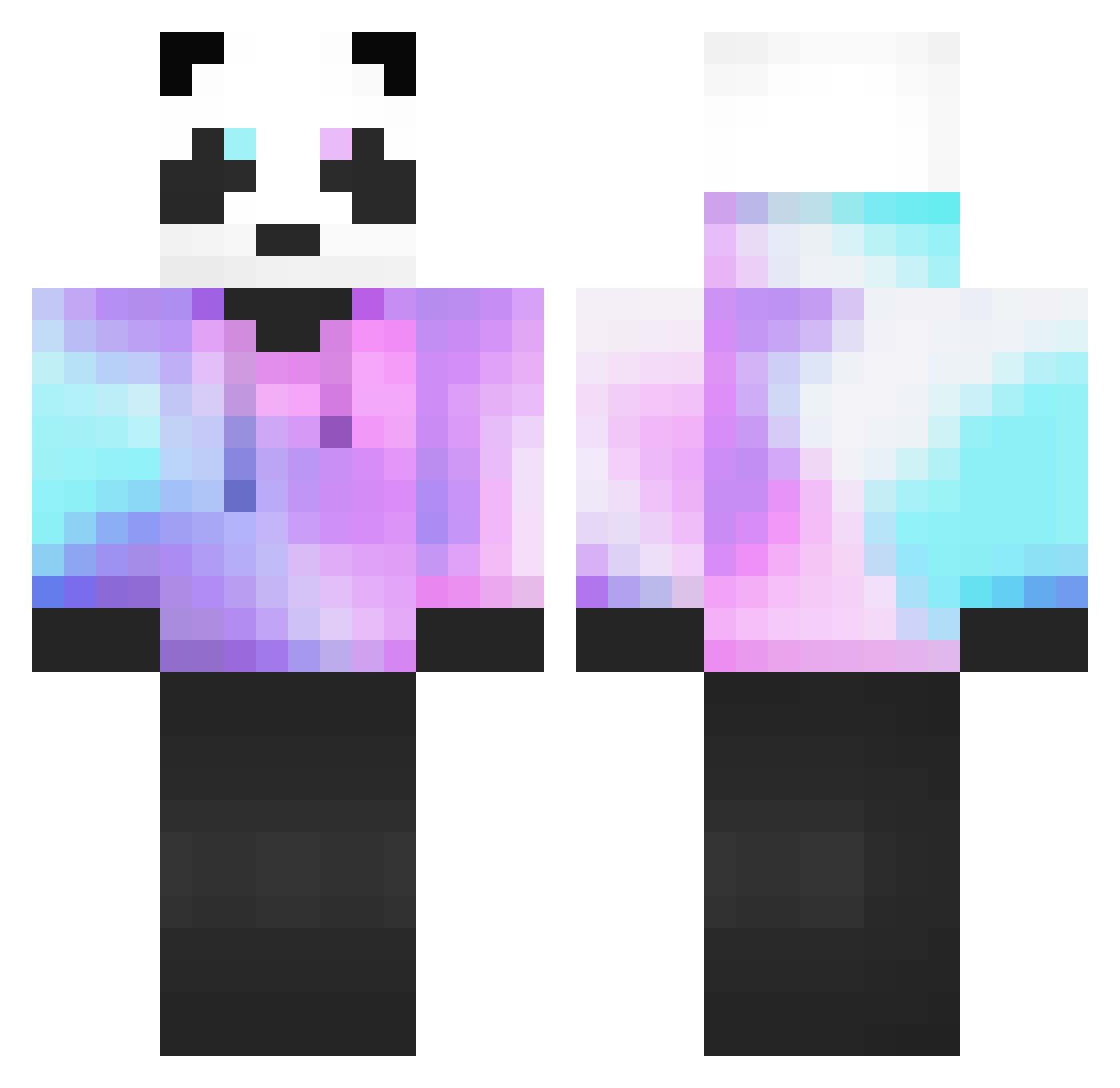 TCrushy25 Minecraft skin, front and back view