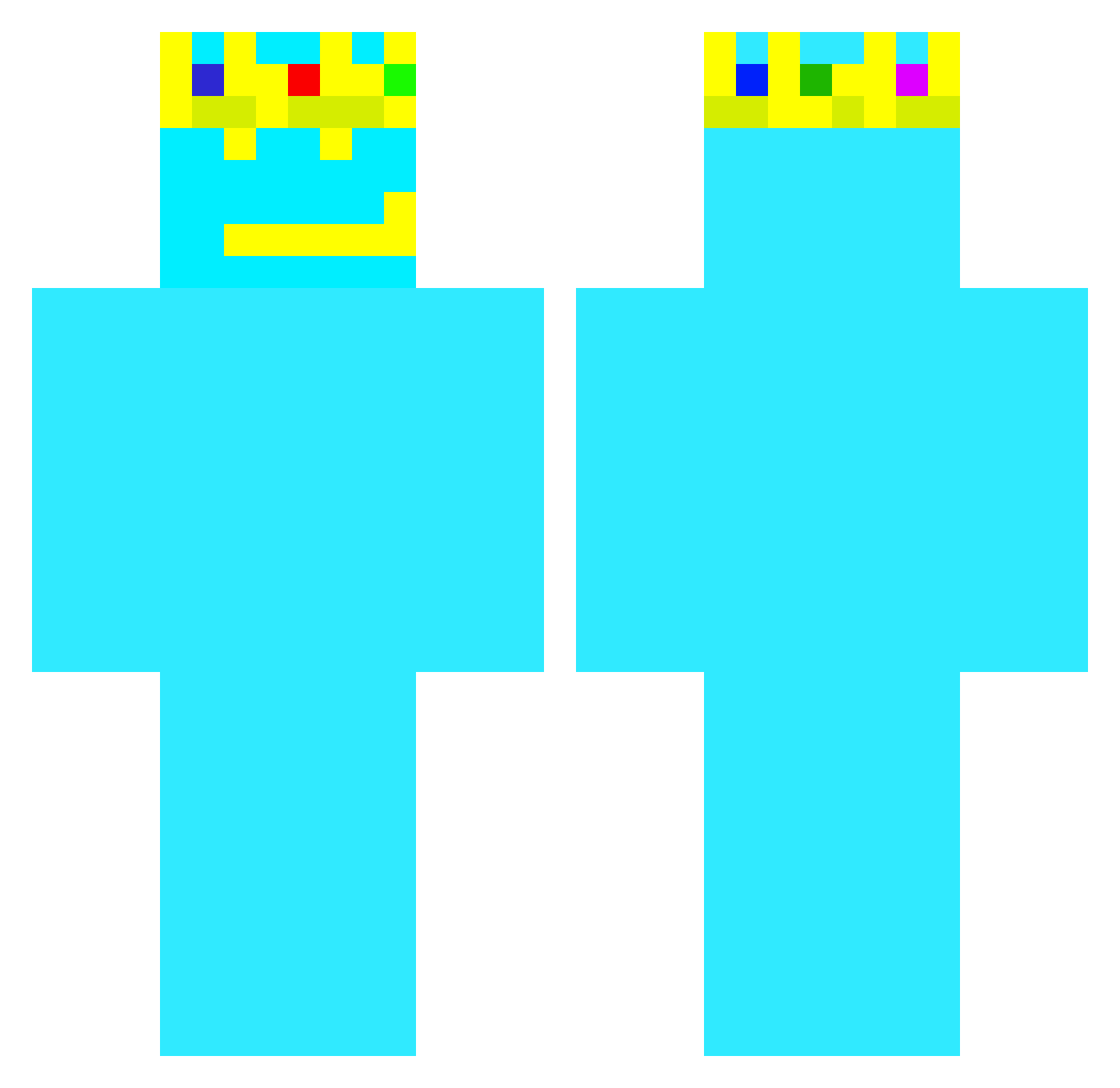 Yuusyayade Minecraft skin, front and back view