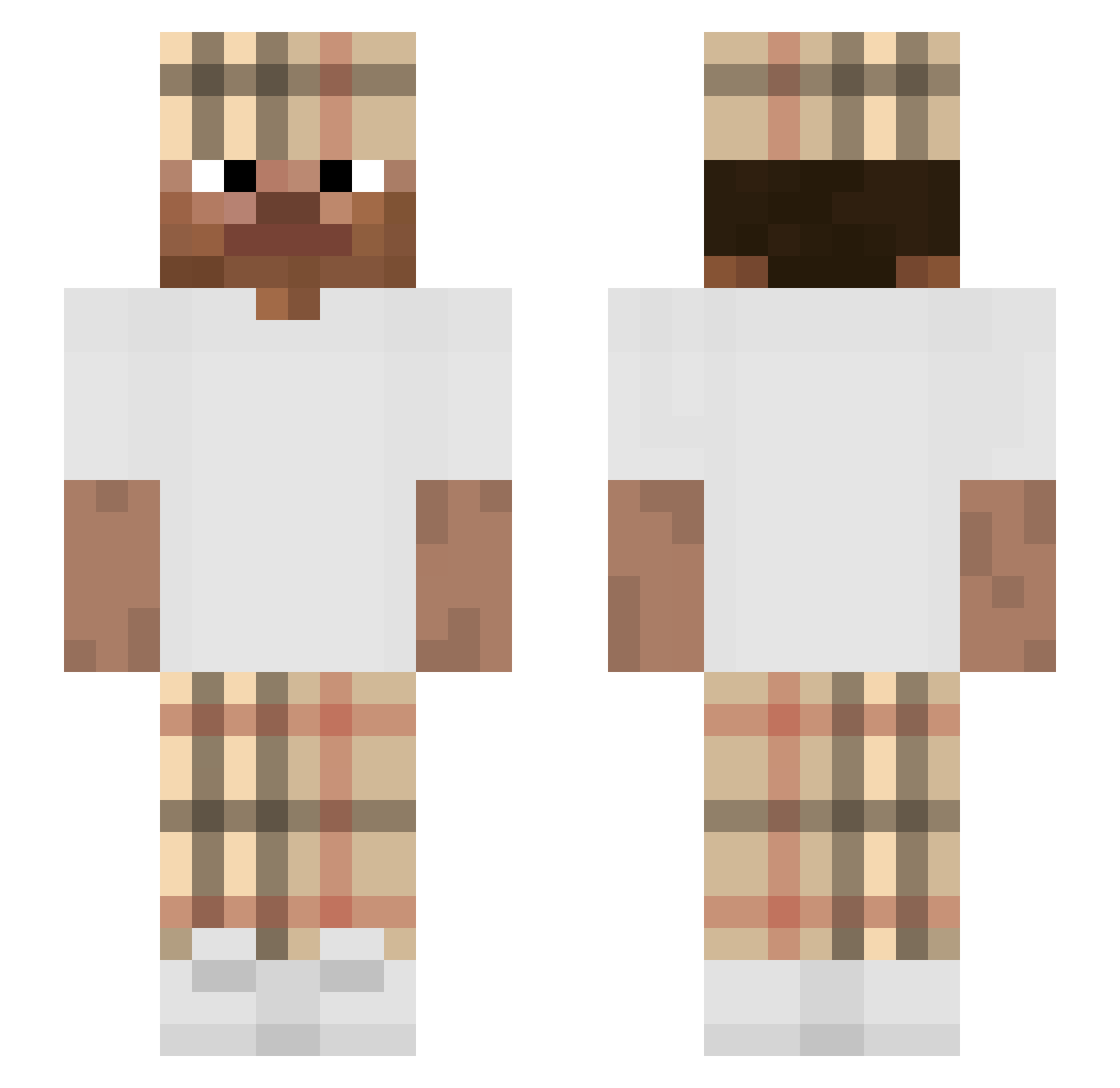 qRebiutall Minecraft skin, front and back view