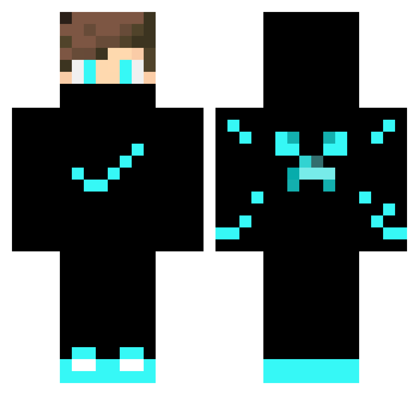 Acleso Minecraft skin, front and back view