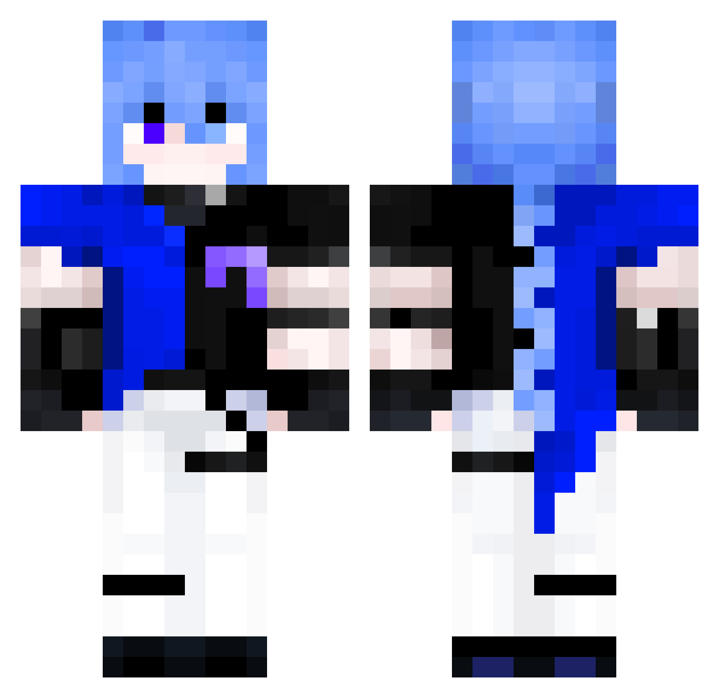 QAN1017 Minecraft skin, front and back view