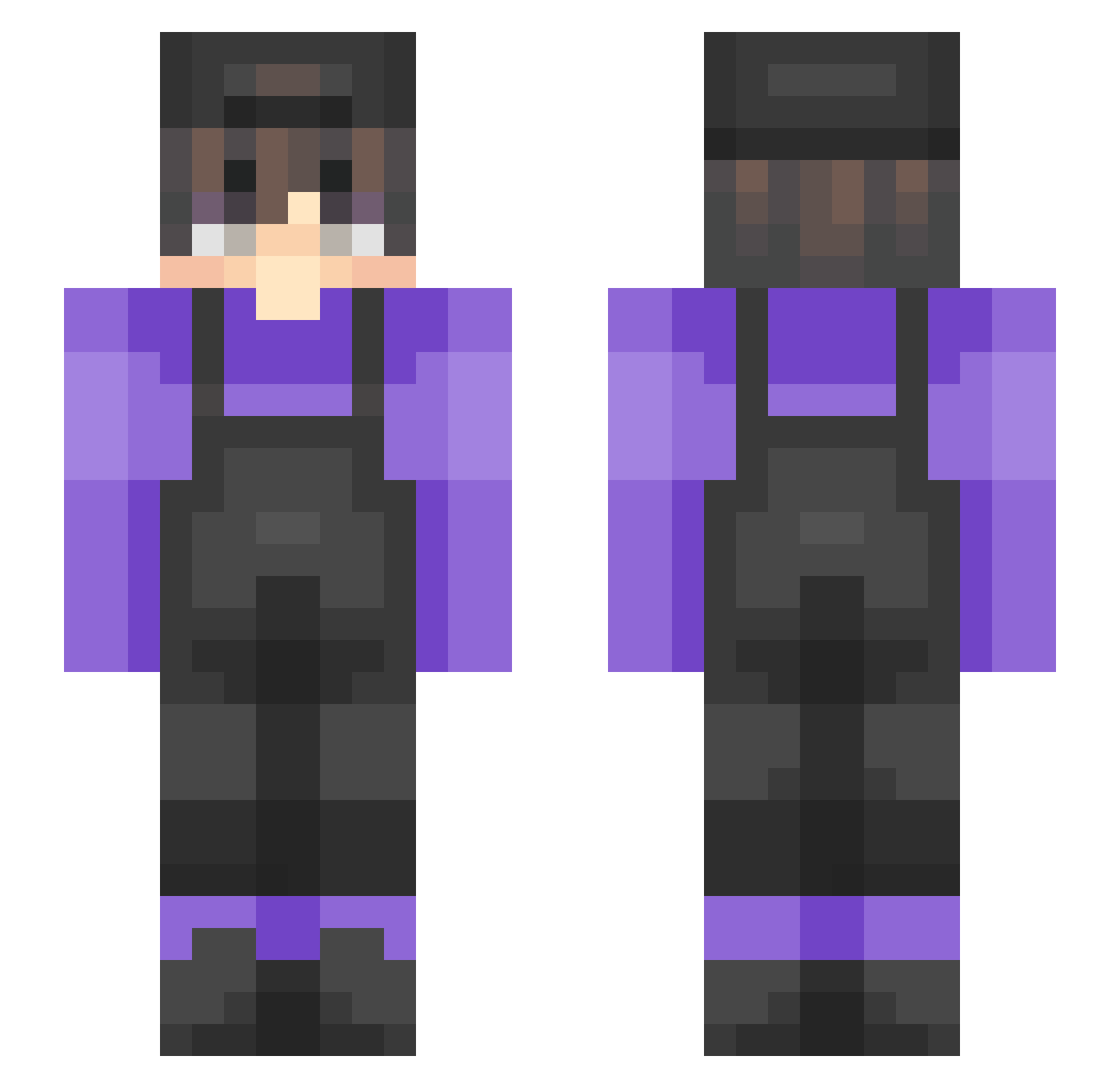 Yezzy_ExE Minecraft skin, front and back view