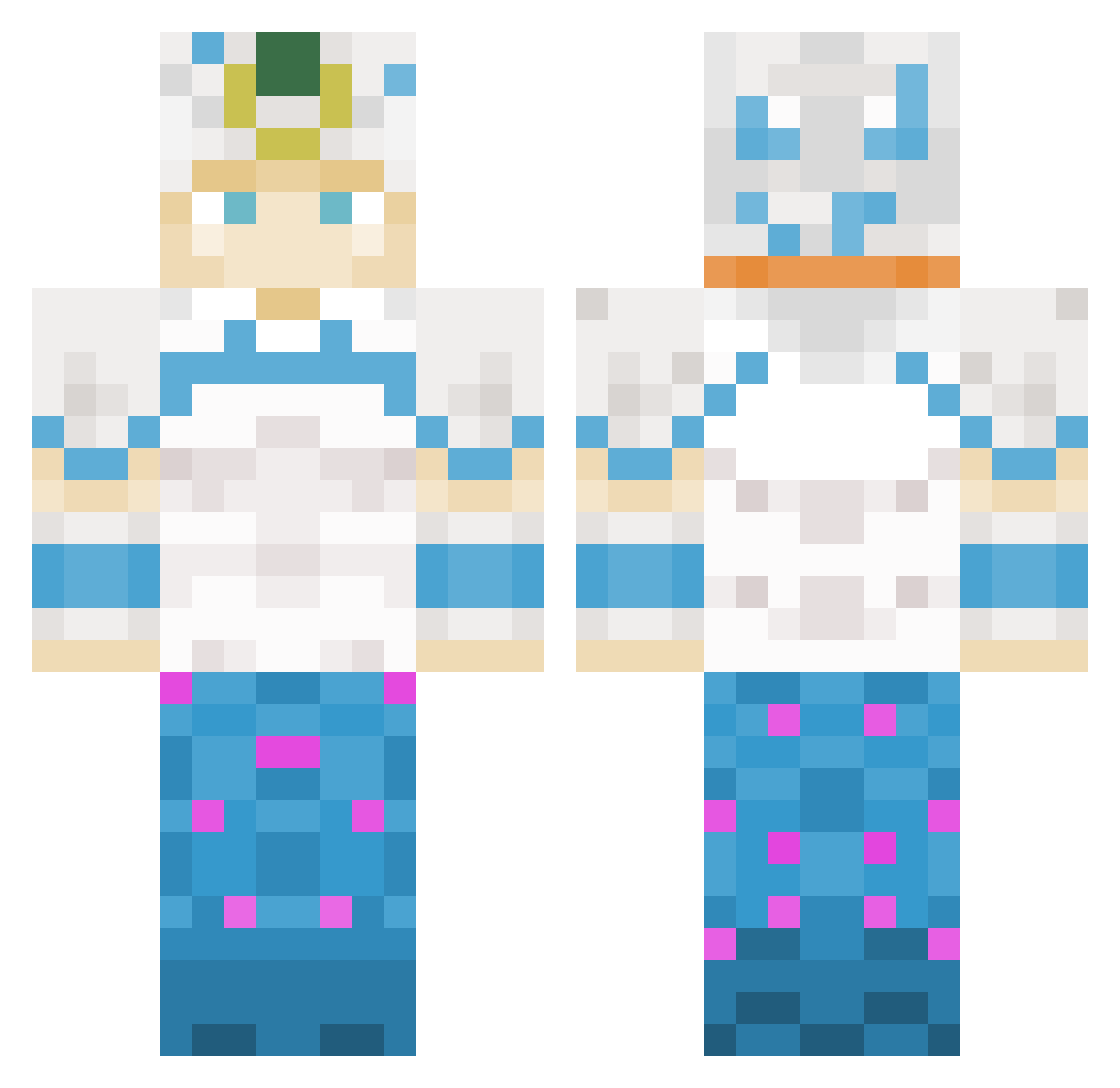 OpponentVoice52 Minecraft skin, front and back view