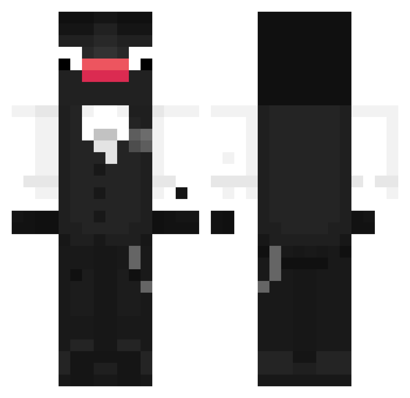 Aliastreet Minecraft skin, front and back view