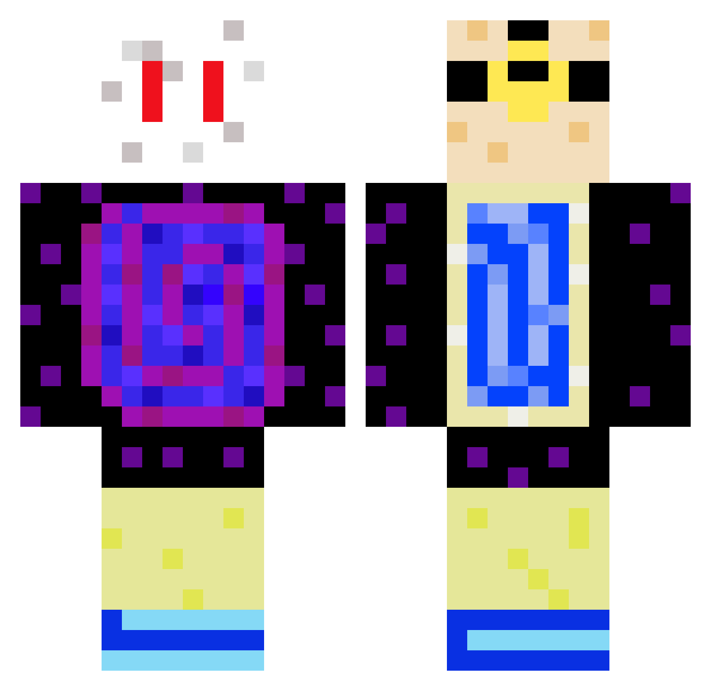 BartekGOD Minecraft skin, front and back view