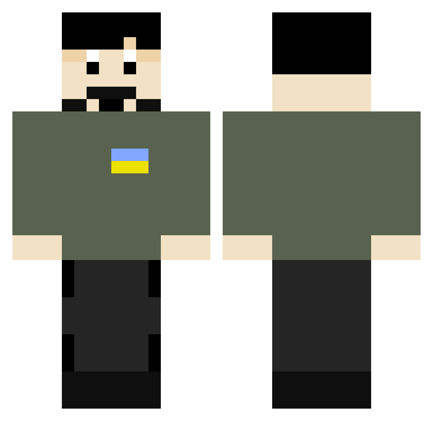 Janboi00 Minecraft skin, front and back view