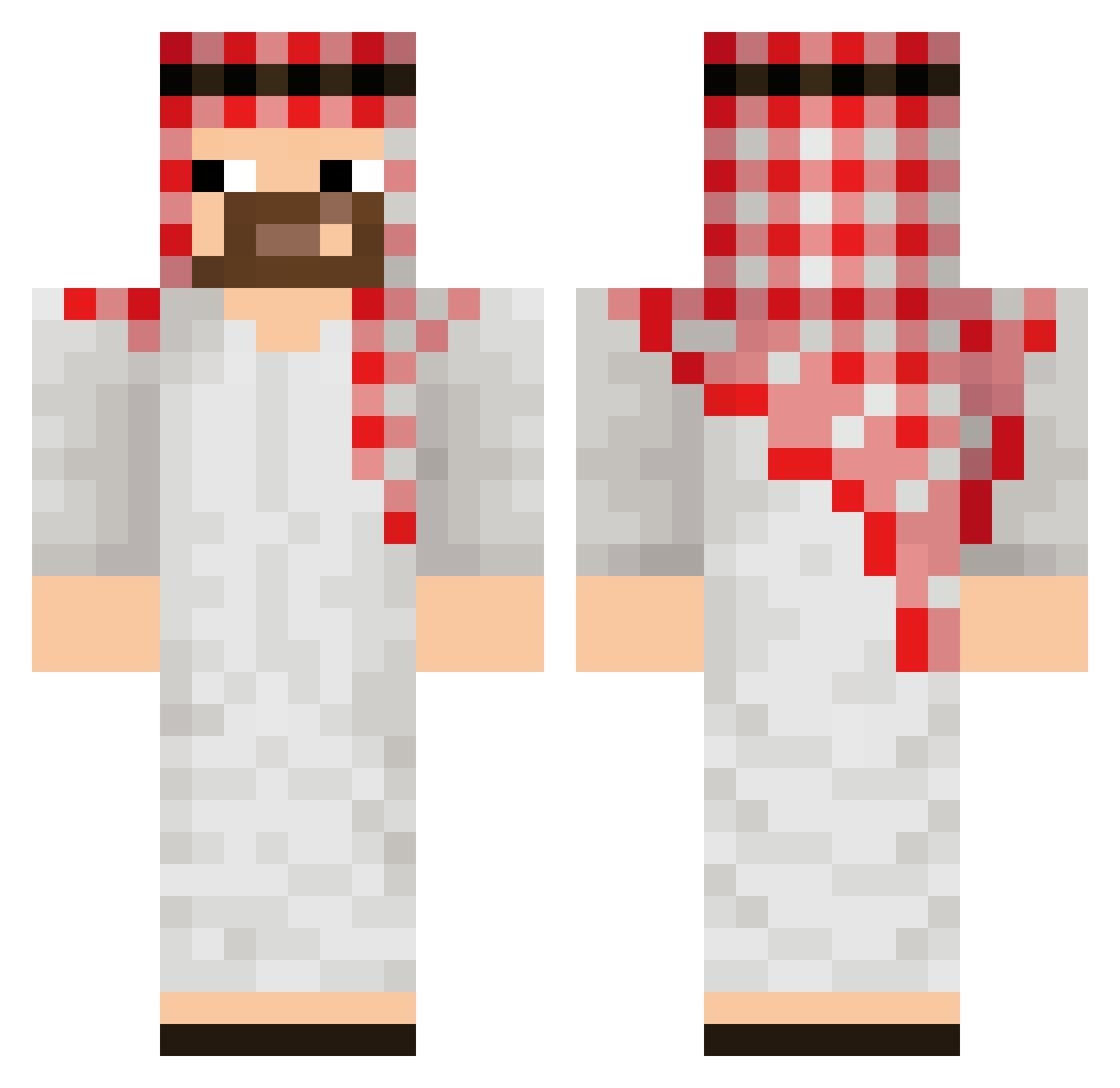 BenjaminFortnite Minecraft skin, front and back view