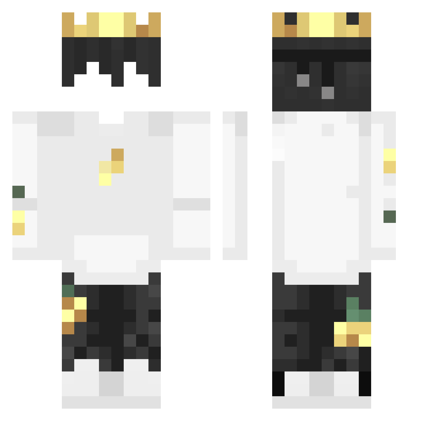 OnceCrowned Minecraft skin, front and back view