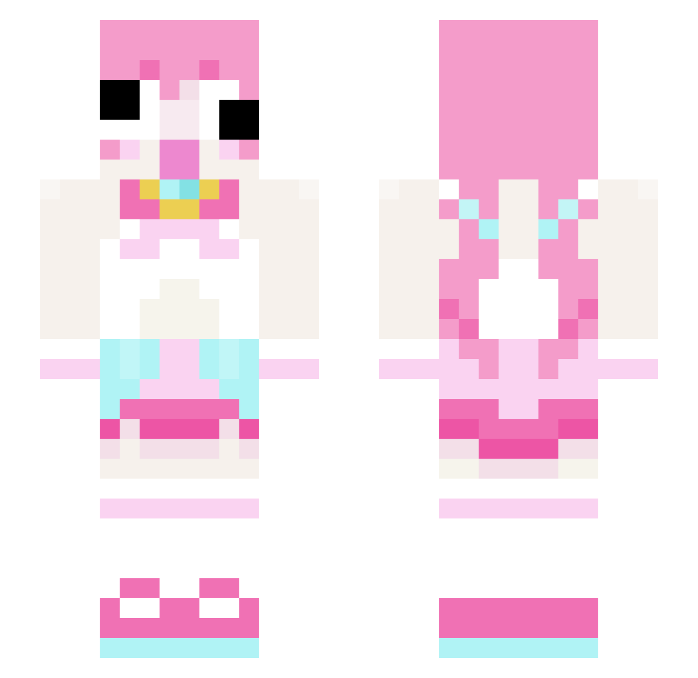 sayoopi Minecraft skin, front and back view