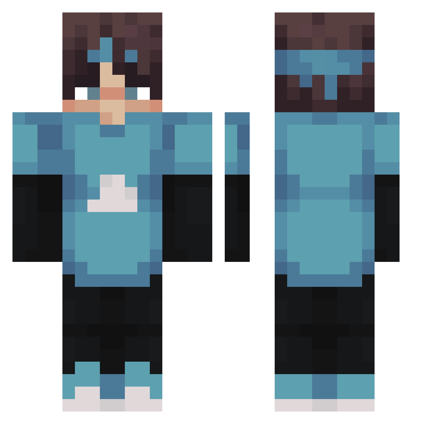 xlzmc Minecraft skin, front and back view