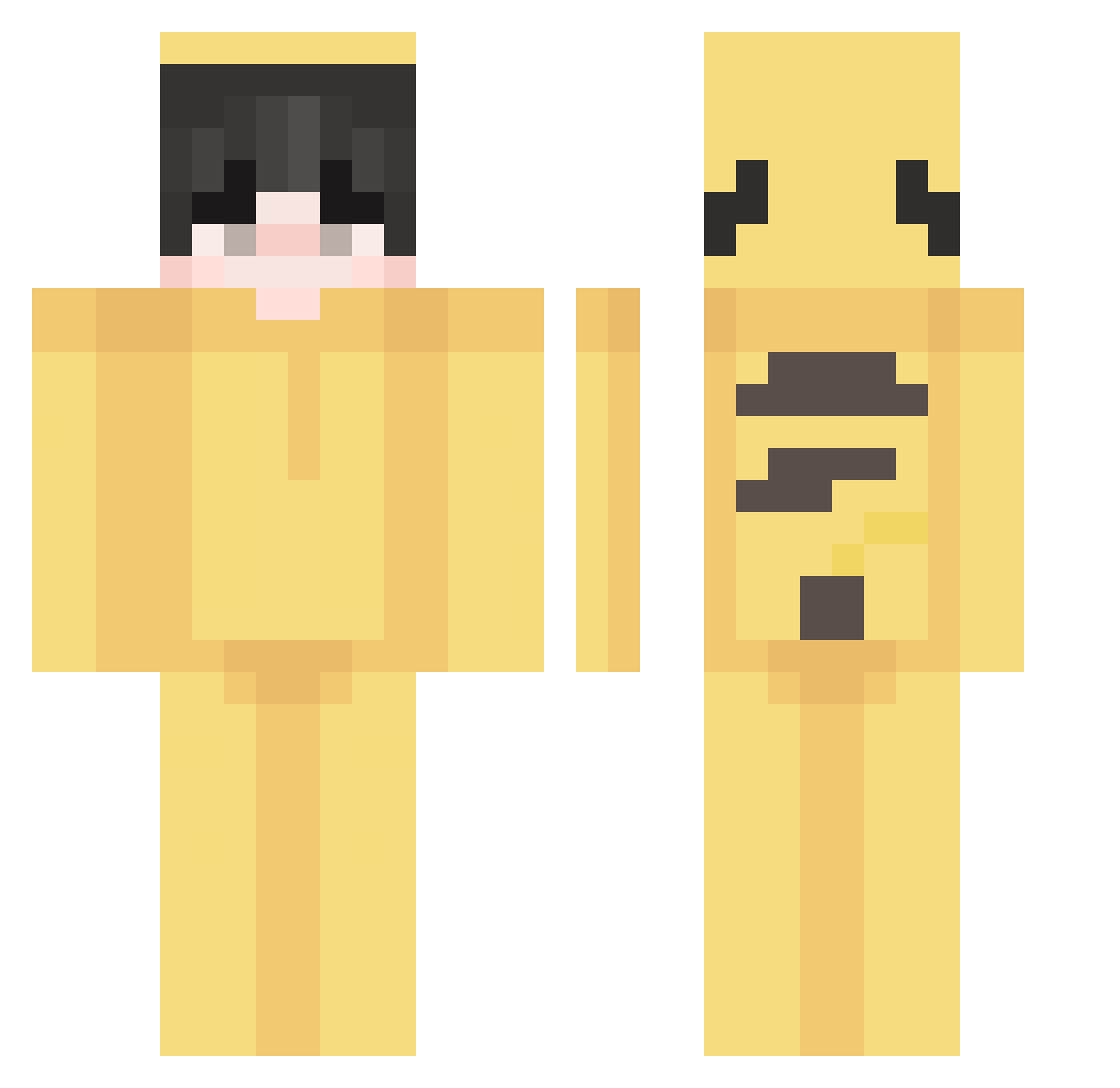 Traid2 Minecraft skin, front and back view