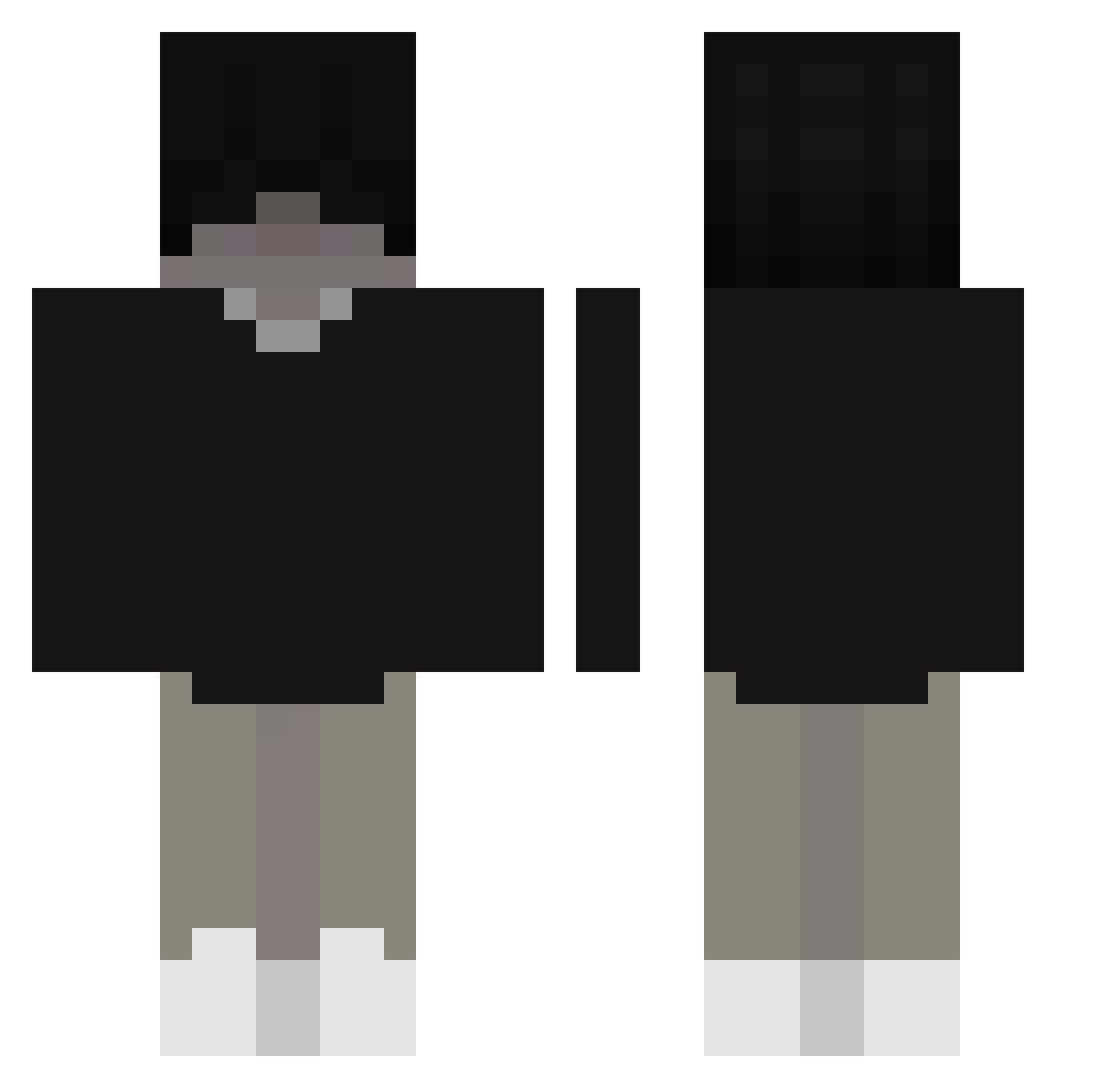 xkiian Minecraft skin, front and back view