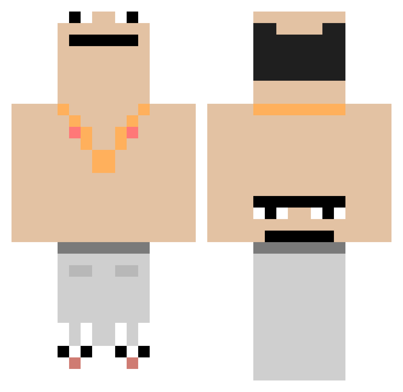 Scattering Minecraft skin, front and back view
