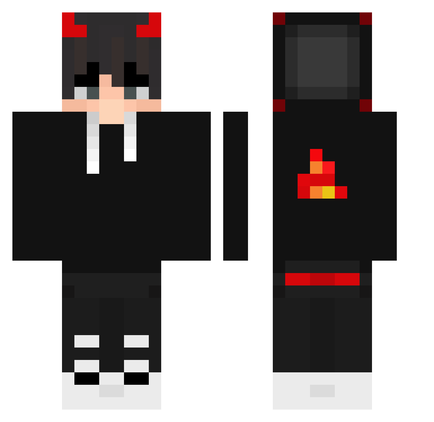 geebsPlay Minecraft skin, front and back view
